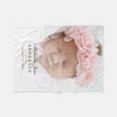 Elegantes neugeborenes Foto, Name und Geburtsdatum Fleecedecke (Vorderseite (Horizontal))