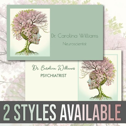 Elegantes neurologisches berufliches Blumengehirn Visitenkarte