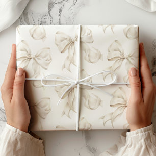 Elegantes Neutral Bow Wrapping Paper Geschenkpapier