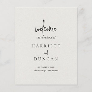 Elegantes, neutrales Beige Budget Hochzeitsprogram Flyer