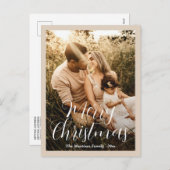 Elegantes neutrales Beige Foto Moderne Weihnachten (Vorne/Hinten)