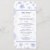 Elegantes, neutrales Blue Blwers Gästeband Abendes Menükarte (Vorne/Hinten)