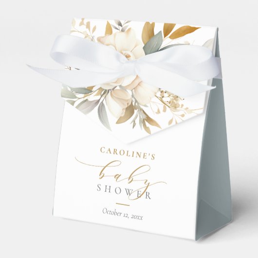 Elegantes neutrales Blumenbaby in der Blütendusche Geschenkschachtel (Vorderseite)