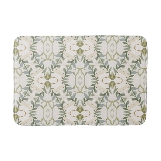 Elegantes neutrales Blumenmuster Badematte (Vorderseite)
