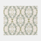 Elegantes neutrales Blumenmuster Fleecedecke (Vorderseite (Horizontal))