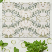 Elegantes neutrales Blumenmuster Geschirrtuch (Gefaltet)