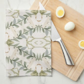 Elegantes neutrales Blumenmuster Geschirrtuch (Viertel Falte)