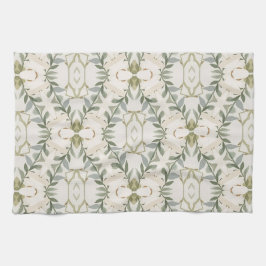 Elegantes neutrales Blumenmuster Geschirrtuch