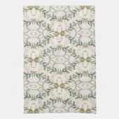 Elegantes neutrales Blumenmuster Geschirrtuch (Vertikal)