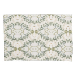 Elegantes neutrales Blumenmuster Kissenbezug