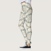 Elegantes neutrales Blumenmuster Leggings (Links)