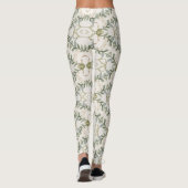 Elegantes neutrales Blumenmuster Leggings (Rückseite)