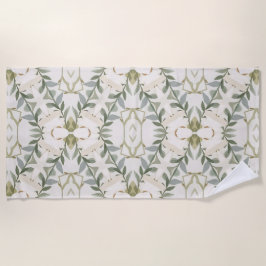Elegantes neutrales Blumenmuster Strandtuch