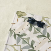 Elegantes neutrales Blumenmuster Strandtuch (Beispiel)