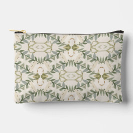 Elegantes neutrales Blumenmuster Zubehörtasche
