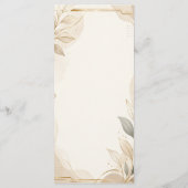 Elegantes neutrales botanisches Hochzeitsprogramm. Programm (Rückseite)