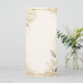 Elegantes neutrales botanisches Hochzeitsprogramm. Programm (Stehend Vorderseite)