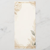 Elegantes neutrales botanisches Hochzeitsprogramm. Programm (Vorderseite)