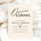 Elegantes, neutrales Cream Ivory Dinner Party Einladung