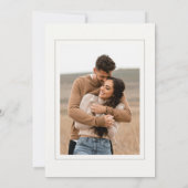 Elegantes, neutrales Elfenbeinweißes Foto Hochzeit Save The Date (Rückseite)