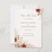 Elegantes neutrales florales Soft Save The Date (Vorderseite)