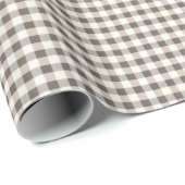 Elegantes neutrales Gingham-Feiertagsverpackungspa Geschenkpapier (Rolleneckpunkt)
