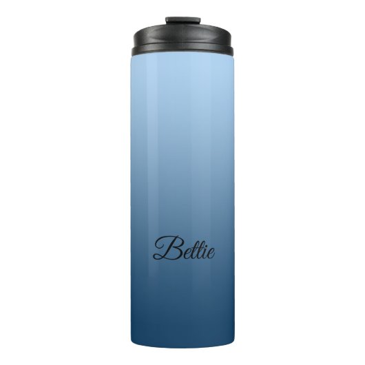 Elegantes neutrales Gradientblau mit Individuelle  Thermosbecher (Vorderseite)
