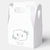 Elegantes neutrales Hochzeitmonogramm Geschenkschachtel (Geöffnet)