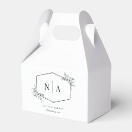 Elegantes neutrales Hochzeitmonogramm Geschenkschachtel