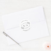Elegantes neutrales Hochzeitmonogramm Runder Aufkleber (Umschlag)