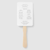 Elegantes neutrales Hochzeitsprogramm Fächer (Rückseite)