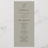 Elegantes neutrales Hochzeitsprogramm Menükarte (Vorderseite)