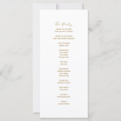 Elegantes neutrales Hochzeitsprogramm mit Grün (Rückseite)