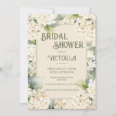 Elegantes neutrales Hydrangea-Brautparty Einladung (Vorderseite)