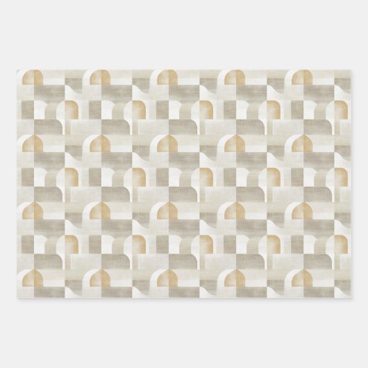 Elegantes neutrales Nahtloses Muster mit Bio Geschenkpapier Set (Vorderseite 3)