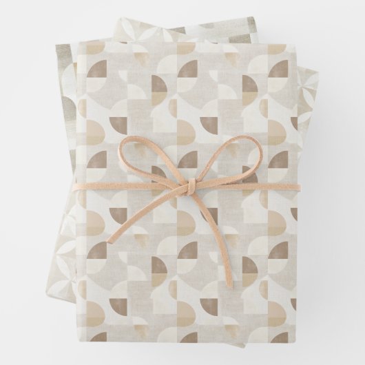 Elegantes neutrales Nahtloses Muster mit Bio Geschenkpapier Set (Beispiel)