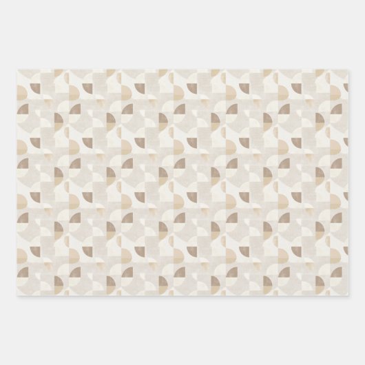 Elegantes neutrales Nahtloses Muster mit Bio Geschenkpapier Set (Vorderseite)