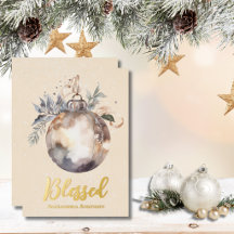 Elegantes neutrales Ornament Gold Gesegnet Schrift