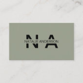 Elegantes, neutrales QR Code Monogram Logo-Logo-Bo Visitenkarte (Vorderseite)