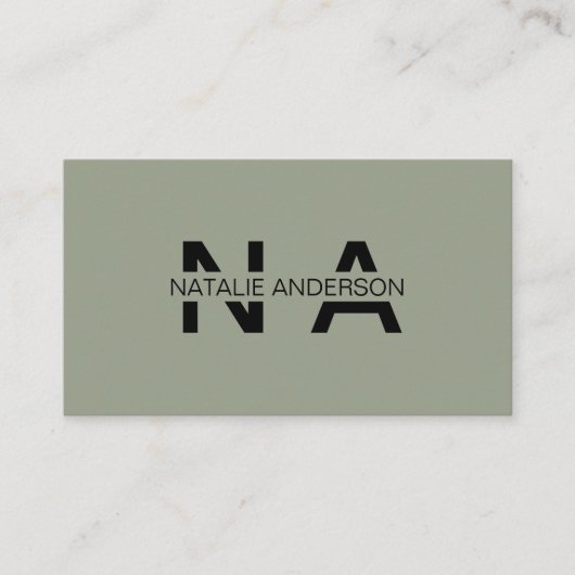 Elegantes, neutrales QR Code Monogram Logo-Logo-Bo Visitenkarte (Vorderseite)