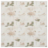 Elegantes, neutrales Schwanenmuster Stoff (Muster)