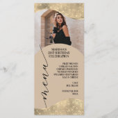 Elegantes, neutrales und Champagner-Gold-Menü Menükarte (Vorderseite)