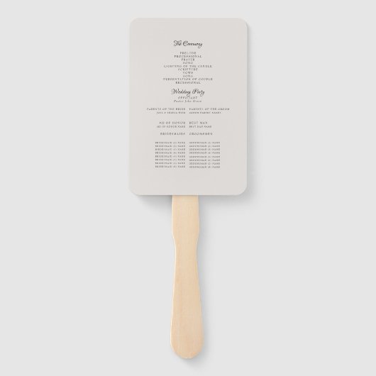 Elegantes, neutrales, von Hand Gezeichnet Foliage- Fächer (Rückseite)