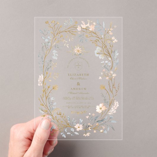 Elegantes neutrales Wappen Acryleinladungen (Insitu (Handheld))