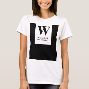 Elegantes neuvermähltes Monogramm Schwarzes mini T-Shirt