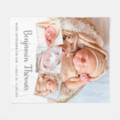 Elegantes New Baby Personalisiert 4 Foto Collage Fleecedecke (Vorderseite (Horizontal))