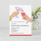 Elegantes New Year's eve Einladung Cocktail Party (Stehend Vorderseite)