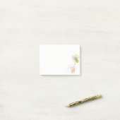 Elegantes Niedlich Blush Bärenballon Girly Monogra Post-it Klebezettel (Auf Schreibtisch)