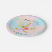 Elegantes niedlich Happy Birthday Gold Glitzer Ein Pappteller (Schrägansicht)