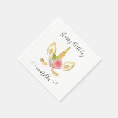 Elegantes niedlich Happy Birthday Gold Glitzer Ein Serviette (Ecke)